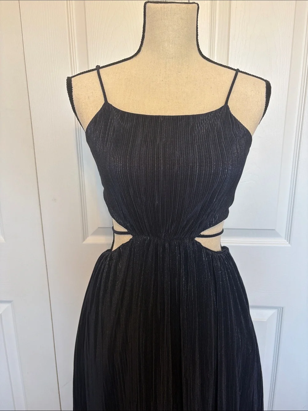 NWOT Jonathan Simkhai Daisy Metallic Cutout Pleated Maxi Gown. Size 2 & 4